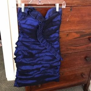 Fancy royal blue ruffle dress